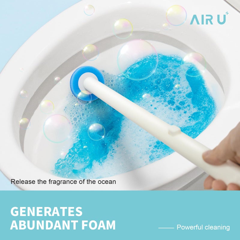 AIR U+ عدد 48 رؤوس فرشاة المرحاض للاستعمال مرة واحدة، عبوات عصا المرحاض لتنظيف المرحاض والحمام - Image 2